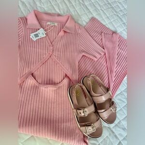 NWT! L*Space Pink Cutout Collared Bodycon Maxi Dress